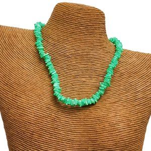 NEW Summertime Seashell Necklace, Green, 16"